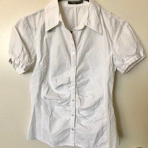 Zero Short Sleeve Blouse, white, Size S